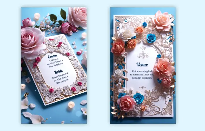 Elegant Floral 3D Muslim Wedding Invitation Instagram Story